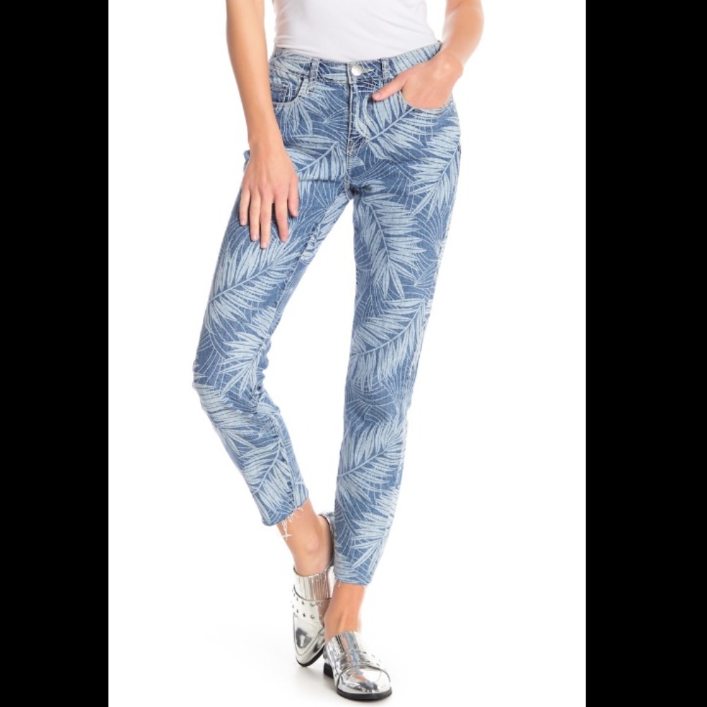 NWT Current/Elliott The Stiletto Leaf Print Jeans